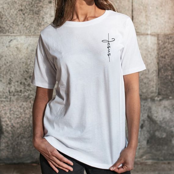 Camisa Jesus - Camiseta - Unisex - Premium (Branca)