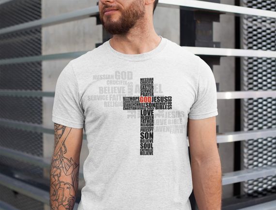 Camisa - God - Jesus Cristo - Camiseta - Unissex - Premium (Cor Branca)