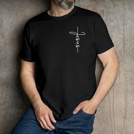 Camisa Jesus - Camiseta - Unisex - Premium (Preta)
