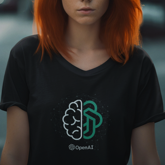 Camiseta Unissex -  OpenAI Cérebro branco
