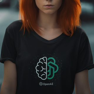 Nome do produtoCamiseta Unissex -  OpenAI Cérebro branco