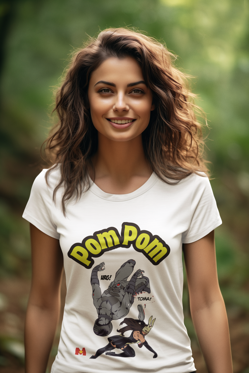 Nome do produto: camiseta Pom Pom A Super Heroina de canela 