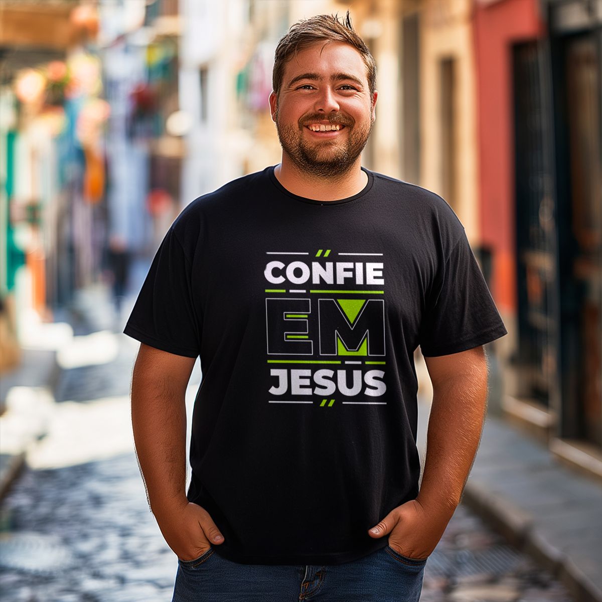 Nome do produto: Camisa Confie em Jesus - Plus Size Unisex 