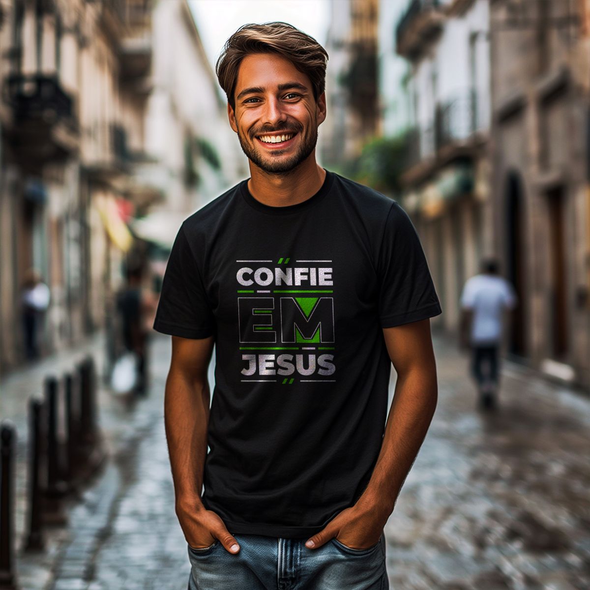 Nome do produto: Camisa Confie em Jesus - Masculina