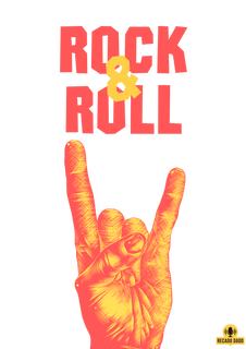 Nome do produtoCamiseta Rock & Roll com estampa de mão 