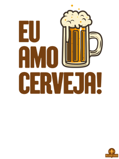 Nome do produtoCamiseta feminina com a frase Eu Amo Cerveja e imagem de uma bela caneca de Chopp.