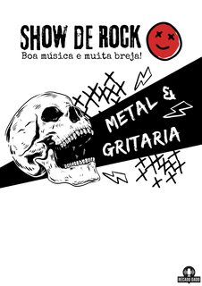 Nome do produtoCamiseta Show de Rock metal e guitarra com estampa de caveira.