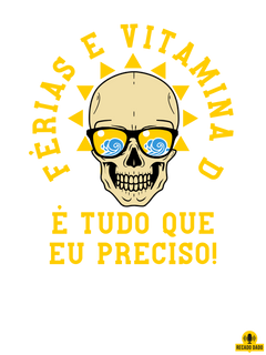 Nome do produtoCamiseta com estampa de caveira e frase divertida 