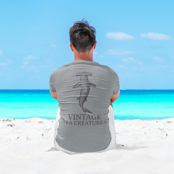 Camiseta Estonada Vintage Sea Creatures Cinza