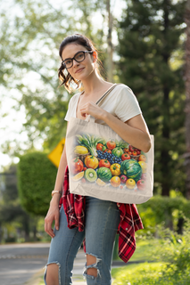 Nome do produtoEco Bag O que Vegano Come? (estampada frente e verso)