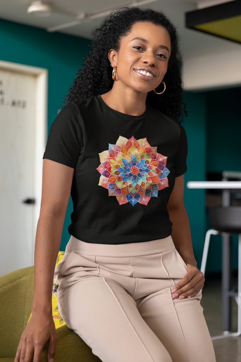 Nome do produto: Camiseta Baby Look Mandala Harmonia Eterna