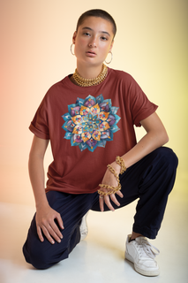 Camiseta Oversized Mandala Serenidade Profunda