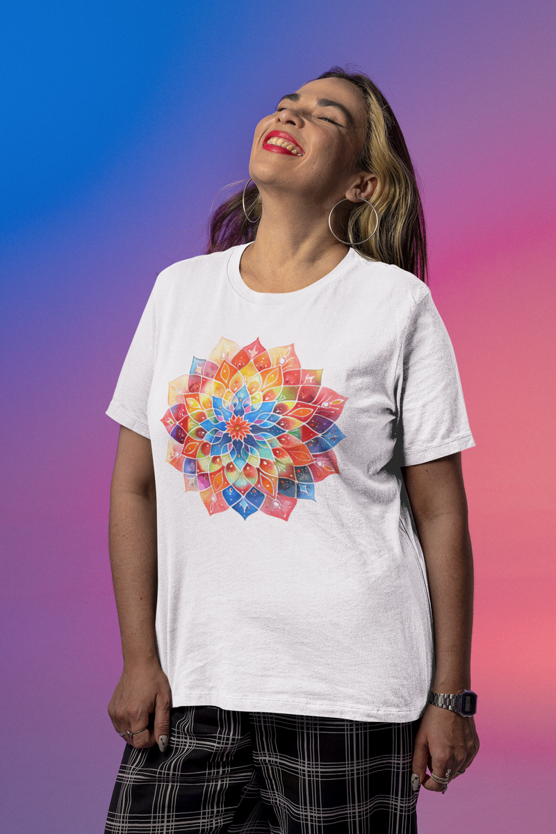 Nome do produto: Camiseta Oversized Mandala Harmonia Eterna