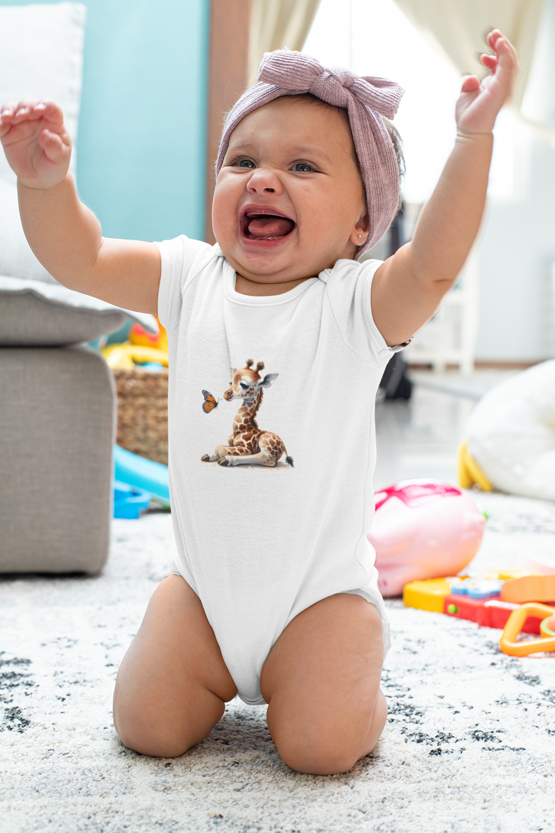 Nome do produto: Girafinha e Borboleta - Body Infantil