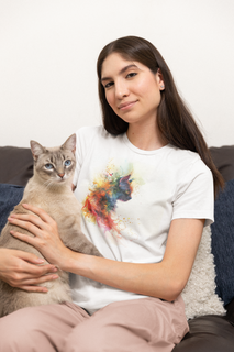 Camiseta Espiral de Cores Felinas - T-Shirt Unisex