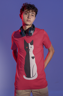 Camiseta Coração Felino - T-Shirt Unisex