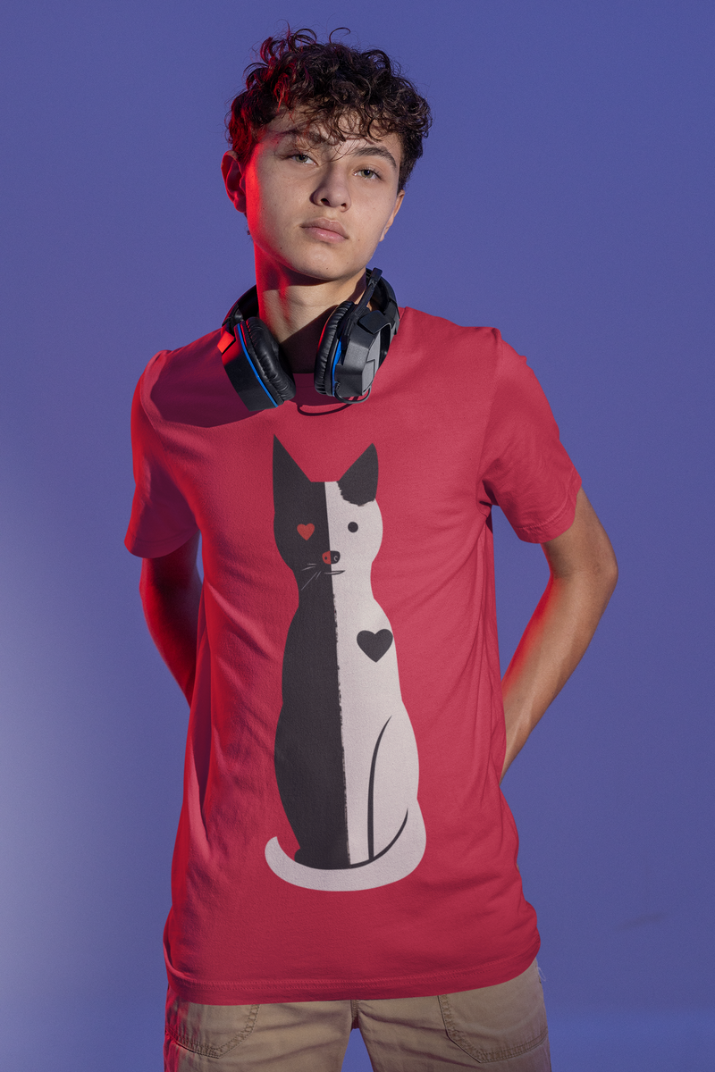 Nome do produto: Camiseta Coração Felino - T-Shirt Unisex