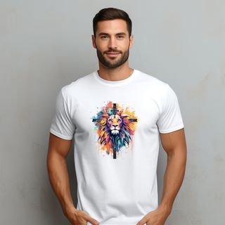 Nome do produtoCamiseta Unissex leão/cruz