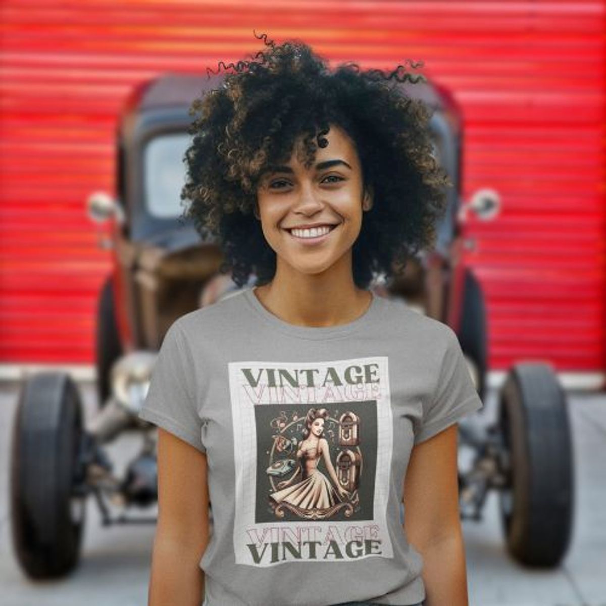 Nome do produto: Camiseta Feminina Pinup Vintage