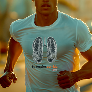 Camiseta Dry UV masc. : Eu respiro corrida