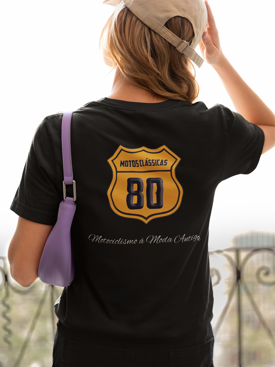 Nome do produto: Camiseta Feminina institucional Motos Clássicas 80 - Costas