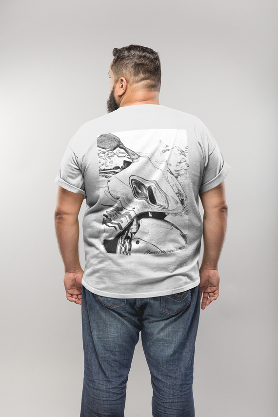 Camiseta Plus Riders Sketch Hayabusa estampa nas costas