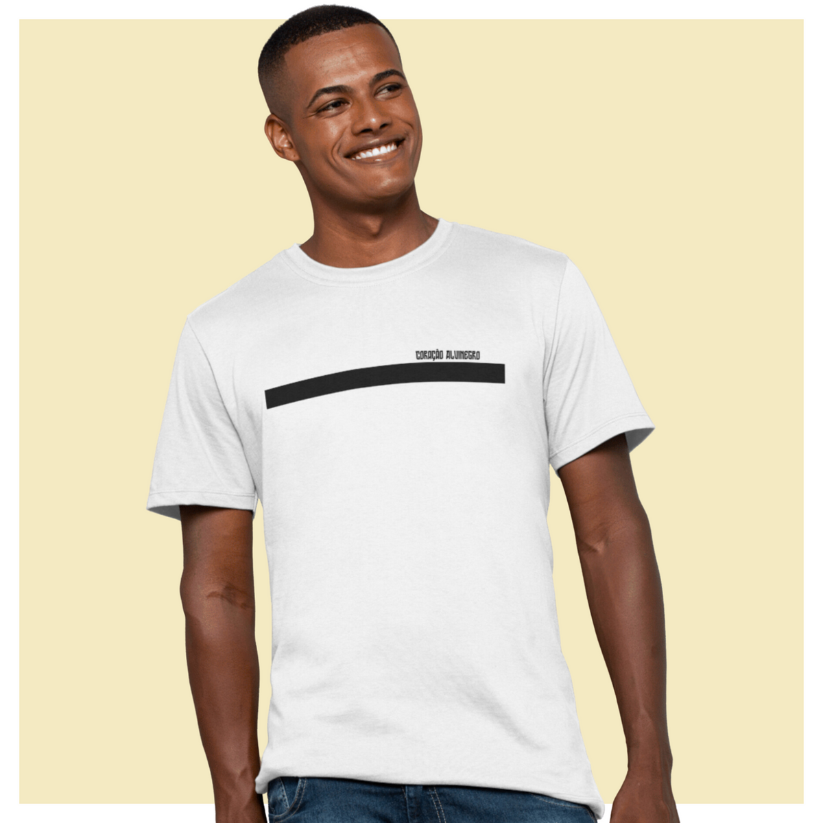 Nome do produto: T-Shirt Coração Alvinegro Branco