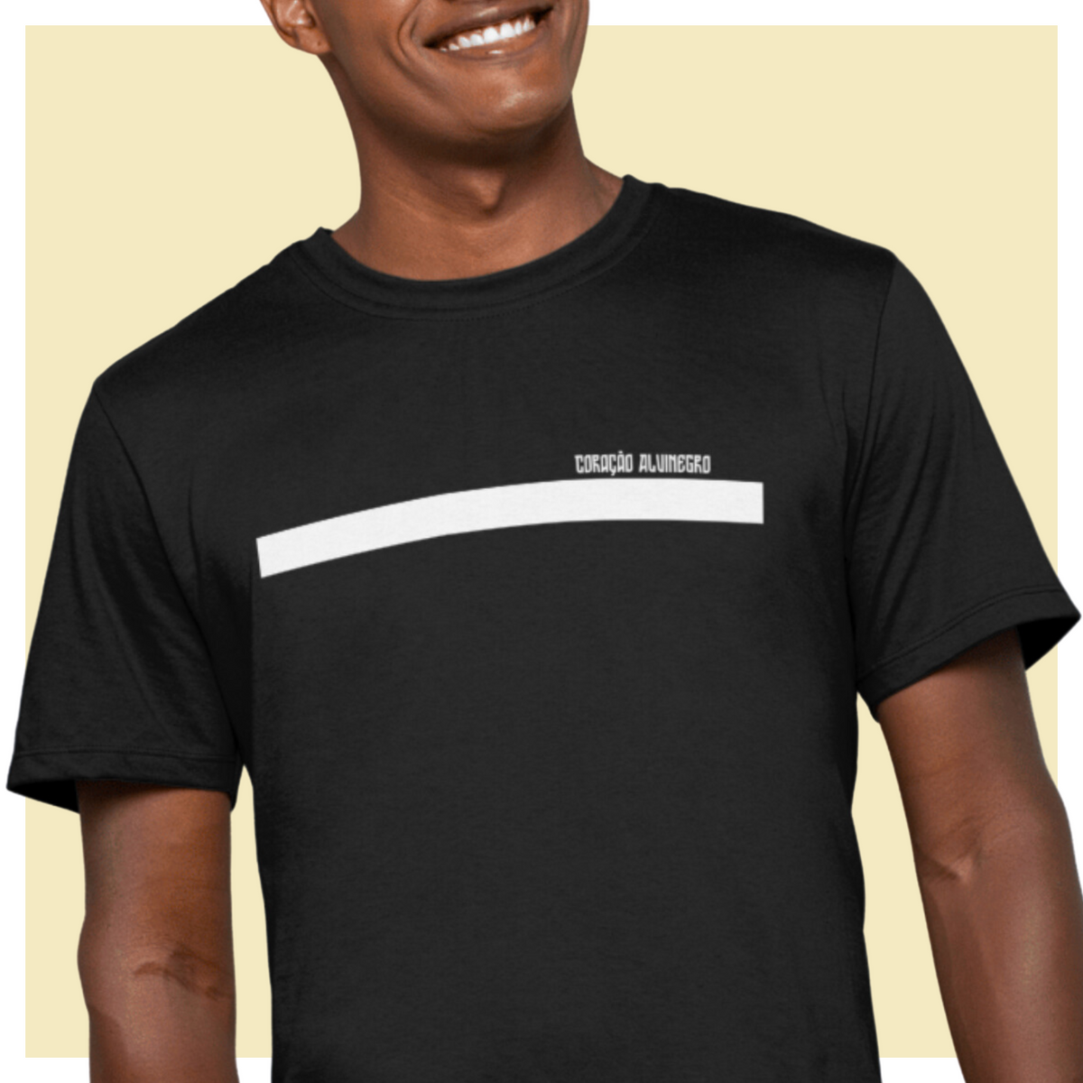 Nome do produto: T-Shirt Coração Alvinegro Preto
