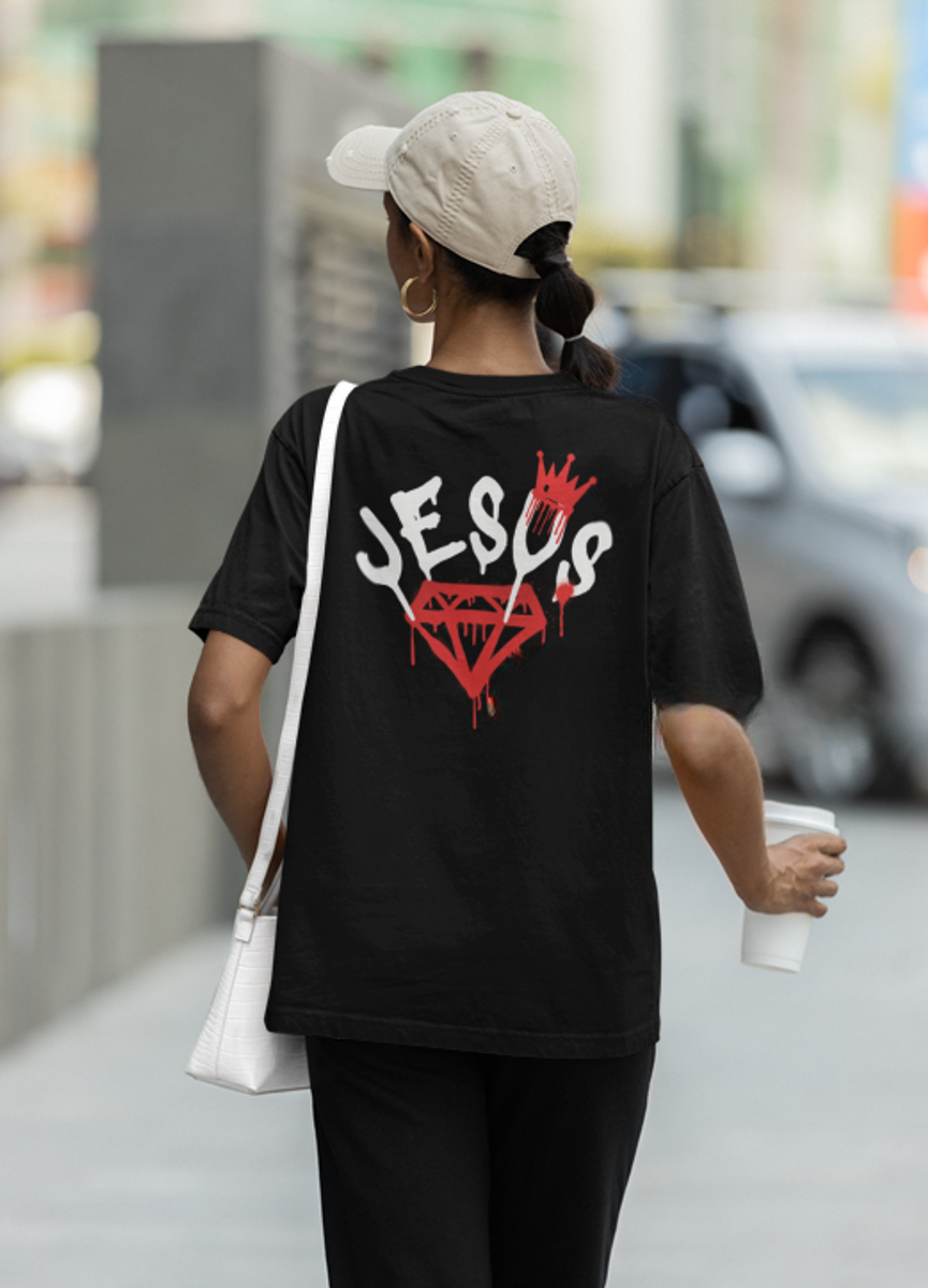 Nome do produto: Camiseta Street Wear Feminina Jesus Grace Varias cores