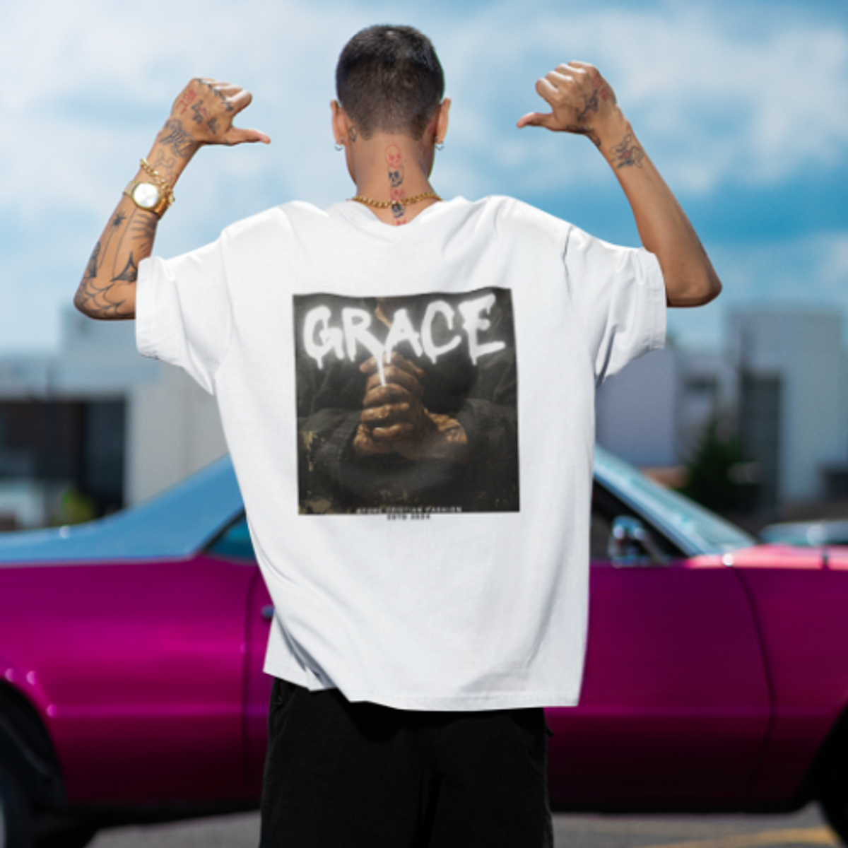 Nome do produto: Camiseta Street Wear Grace Branca