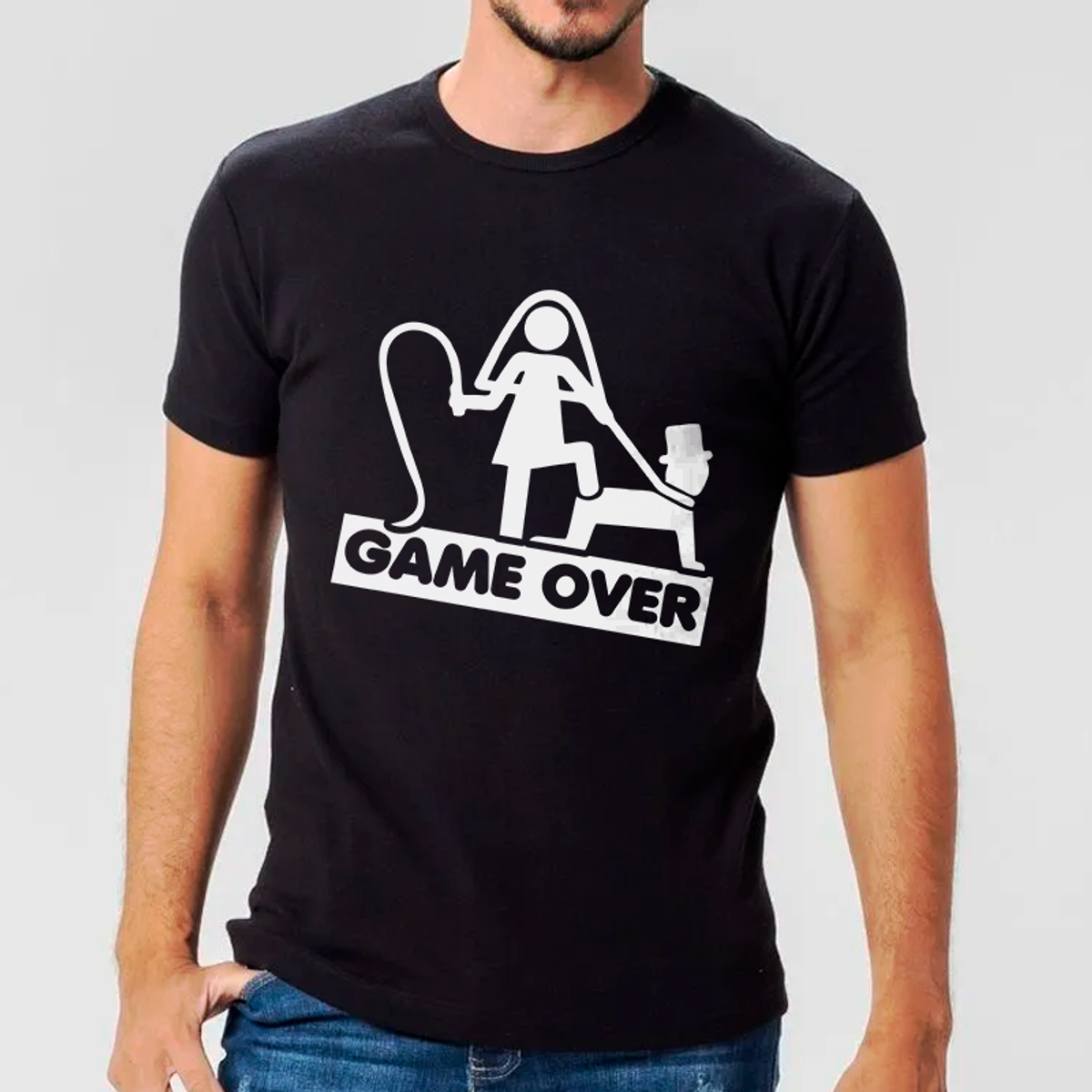 Nome do produto: Camiseta clássica Game Over Branco