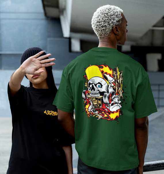 SKATE CAVEIRA -  T -Shirt Oversized