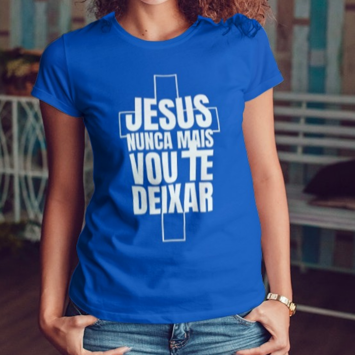 Nome do produto: Camiseta Classic Feminina - Capa Jesus Nunca Mais Vou Te Deixar Feminino