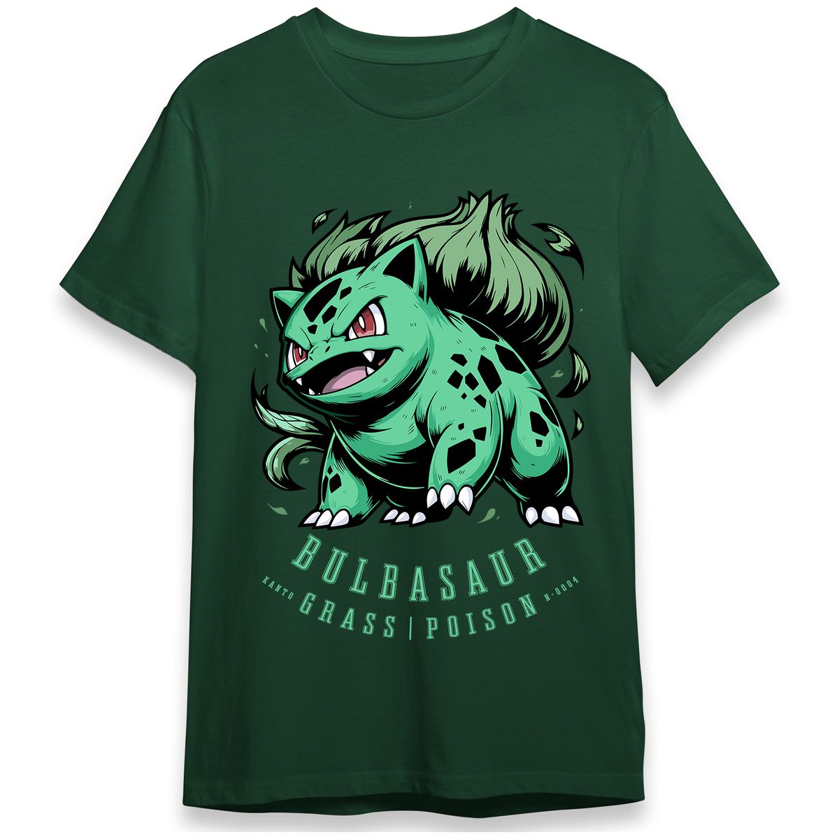 Nome do produto: Camiseta Bulbasaur - Iniciais 