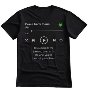Camiseta Masculina RM BTS Come Back To Me