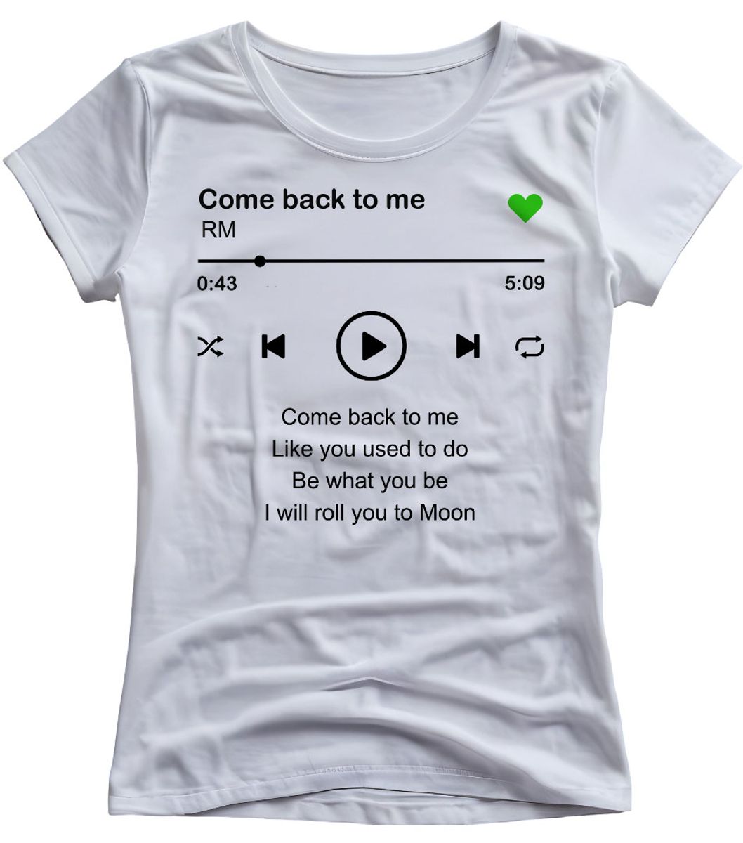 Nome do produto: Camiseta Feminina RM Come Back To Me BTS