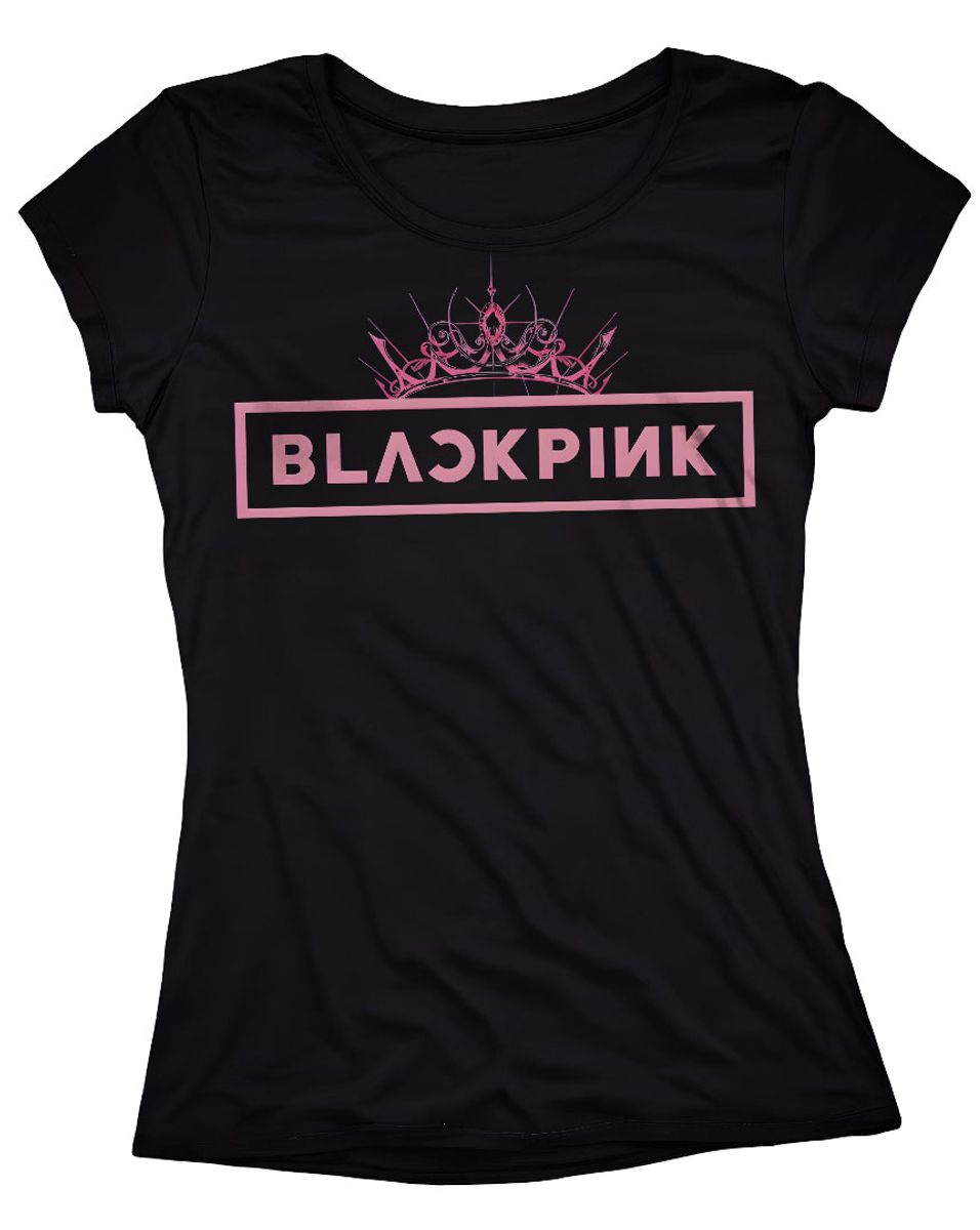 Nome do produto: Camiseta Feminina Blackpink Coroa