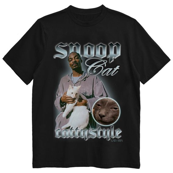 Camiseta Snoop Cat - Cattystyle - Preto