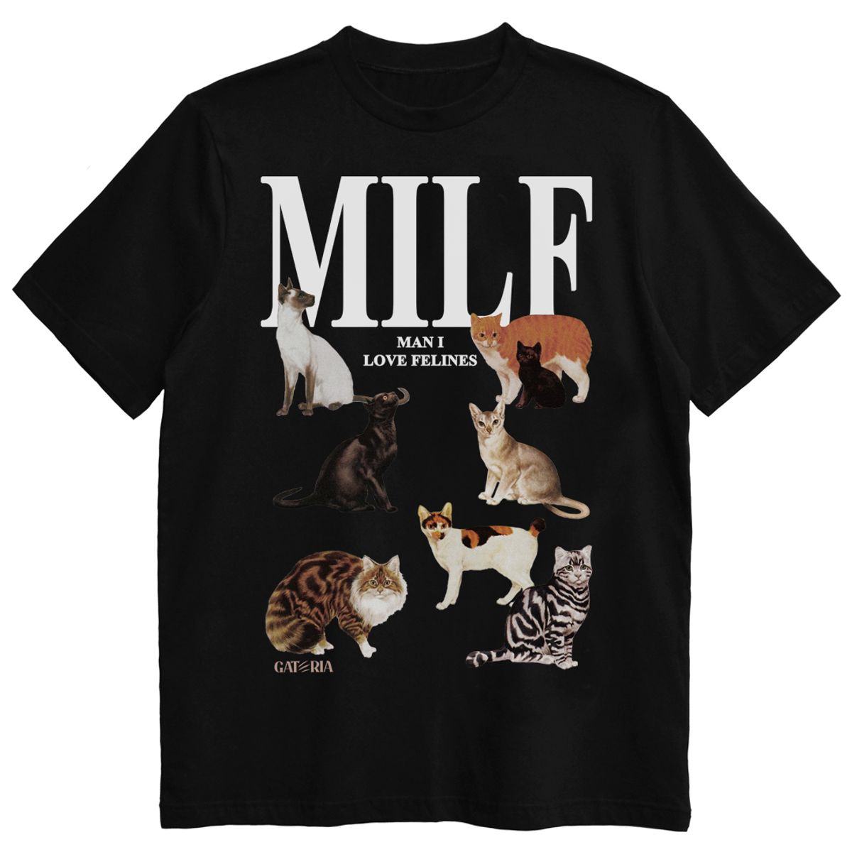 Nome do produto: Camiseta MILF - Man I Love Felines - Preto