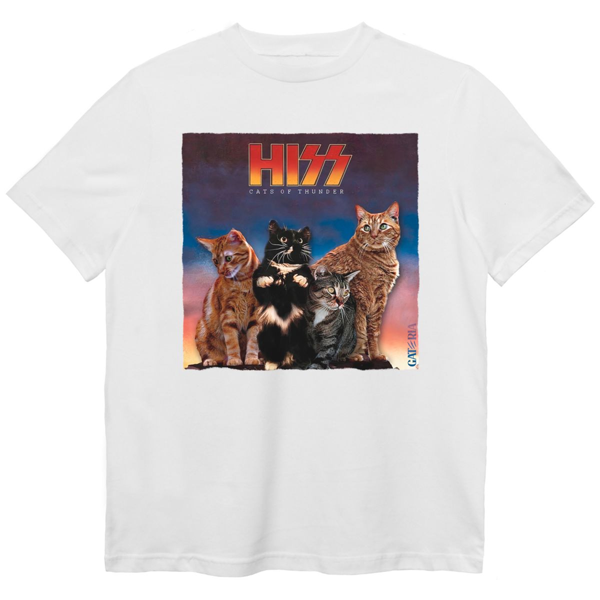 Nome do produto: Camiseta Kiss - Cats Of Thunder - Branco