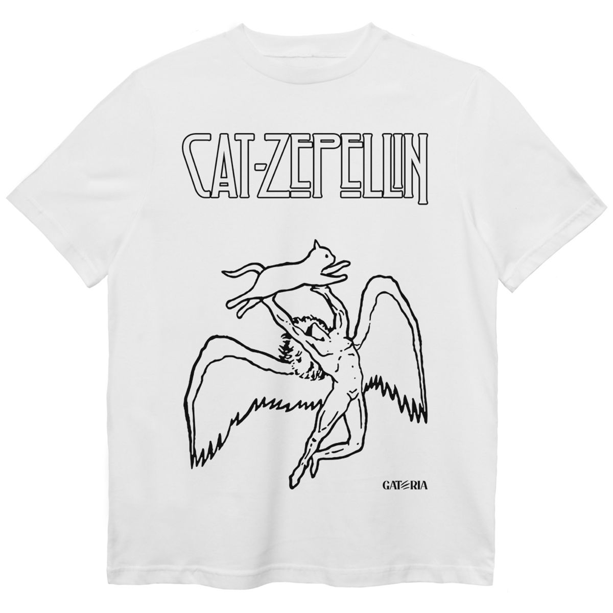 Nome do produto: Camiseta Cat Zeppelin - Branco