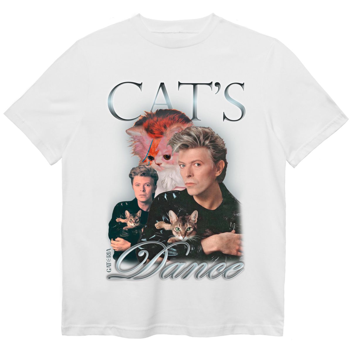 Nome do produto: Camiseta David Bowie - Cat\'s Dance - Branco