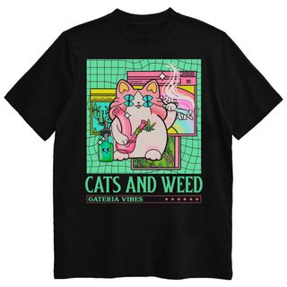 Camiseta Cats And Weed
