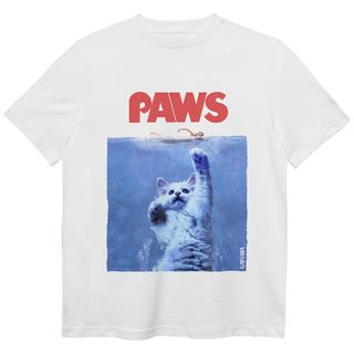 Camiseta Tubarão - Paws - Branca