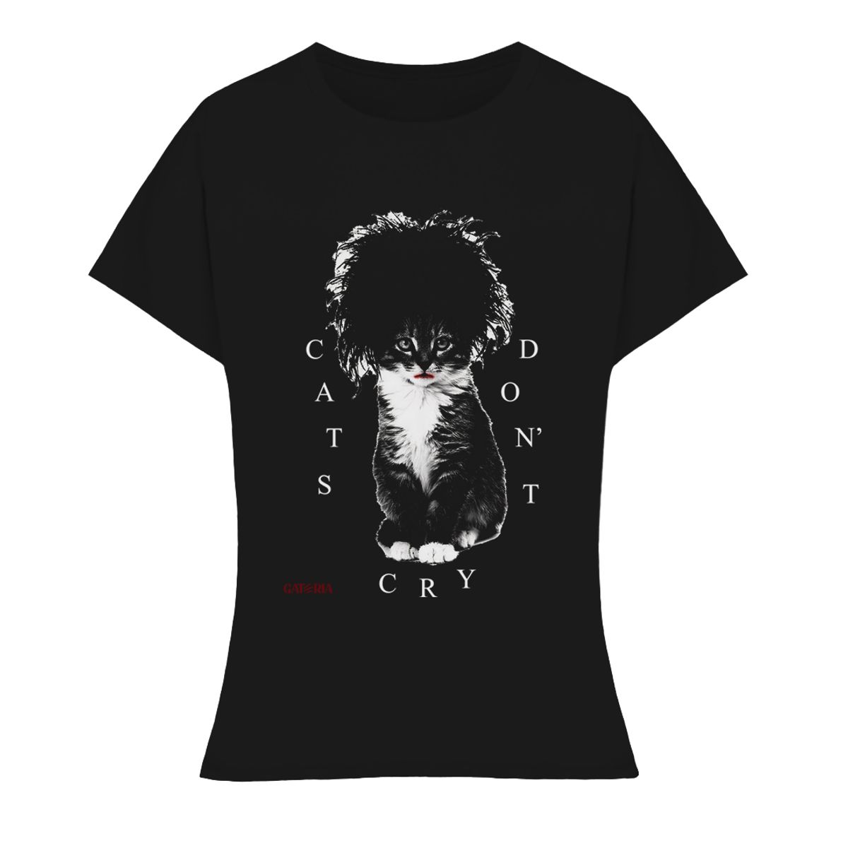 Nome do produto: Baby Look Cats Don\'t Cry - Preto