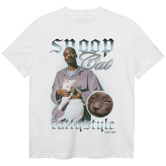 Camiseta Snoop Cat - Cattystyle - Branco