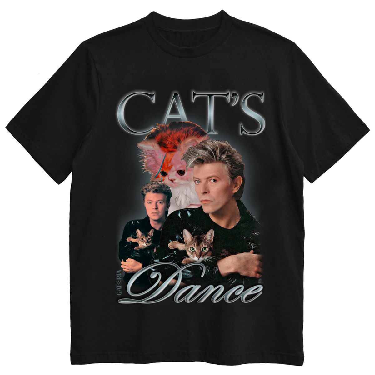 Nome do produto: Camiseta David Bowie - Cat\'s Dance - Preto