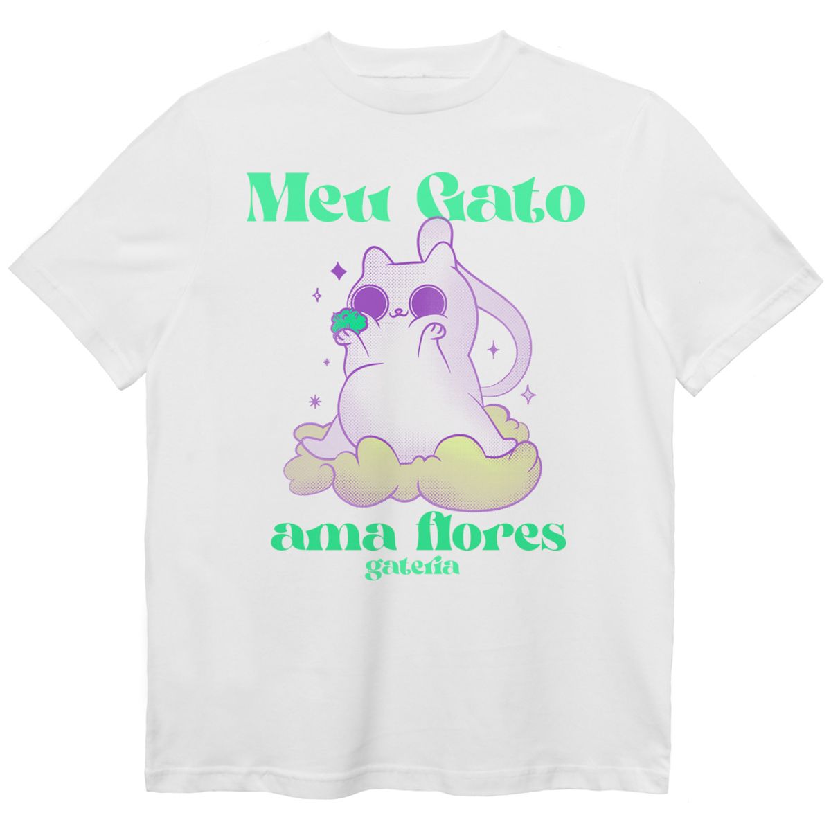 Nome do produto: Camiseta Meu Gato Ama Flores