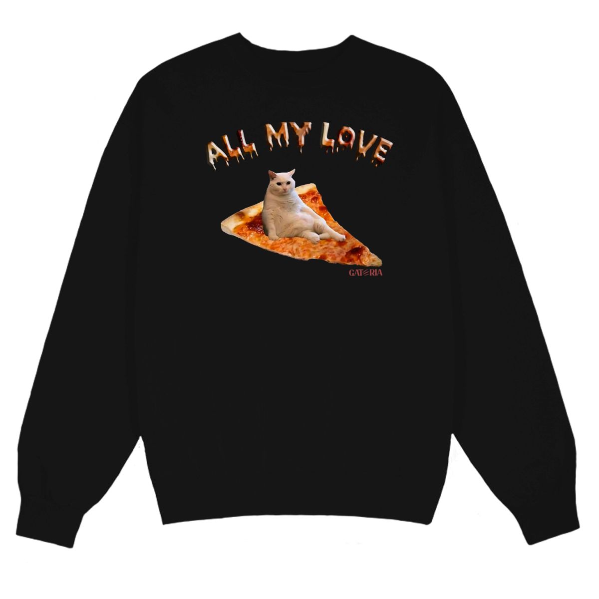 Nome do produto: Moletom All My Love - Gatos e PIzza 