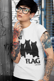 Nome do produtoBaby Look Cat Flag - Branco